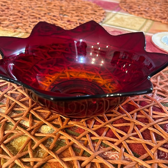 Fenton Ruby Red Glass Bowl - Picture 1 of 6